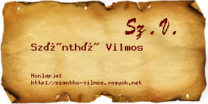 Szánthó Vilmos névjegykártya